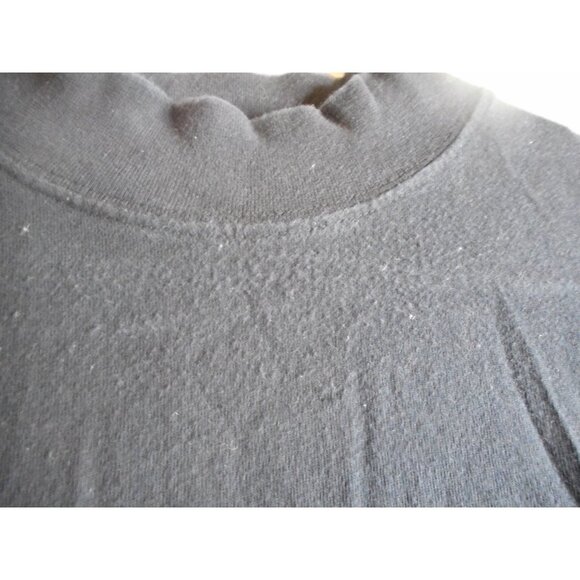 Black Mock Turtleneck Size M long sleeve 100% cotton - Picture 2 of 4